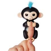 Интерактивная обезьянка Fingerlings - happy monkey Финн, 12 см (черная)